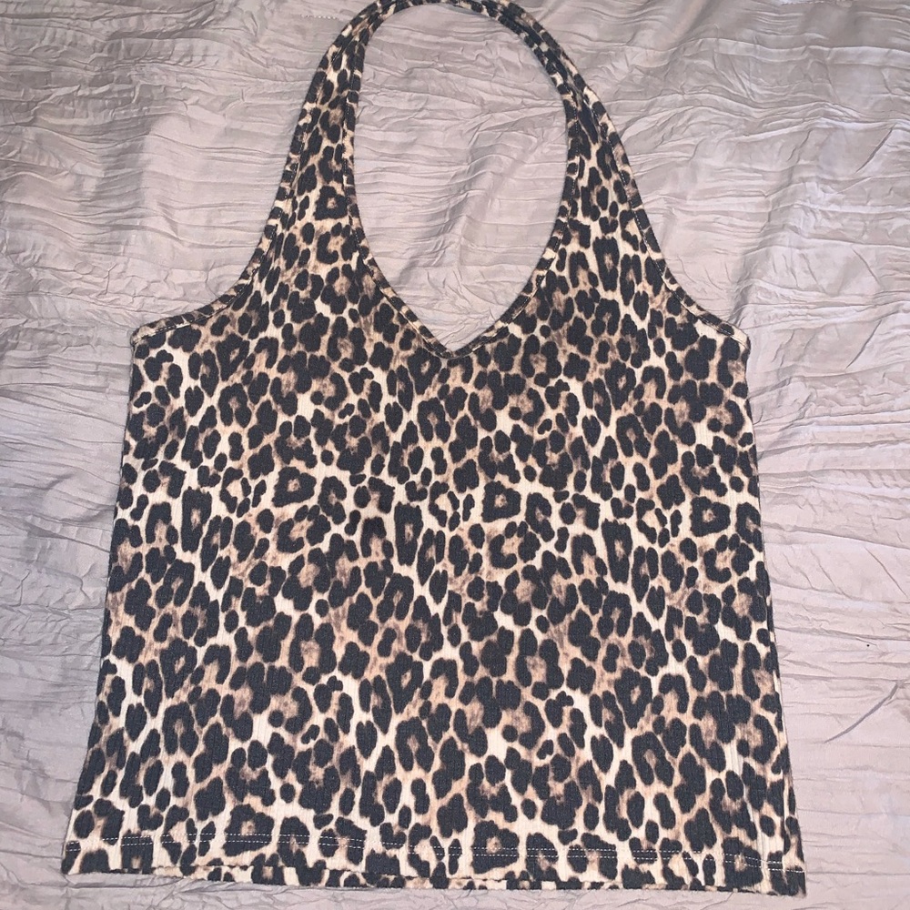 American Eagle Cheetah Halter Top